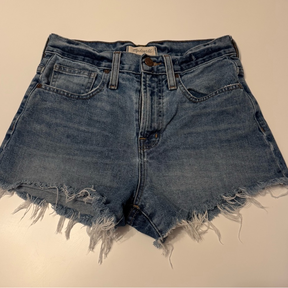 Madewell Distressed Blue Jean Shorts